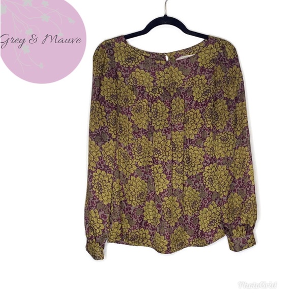 LOFT Tops - Loft Floral Sheer Floral Peasant Blouse Size S